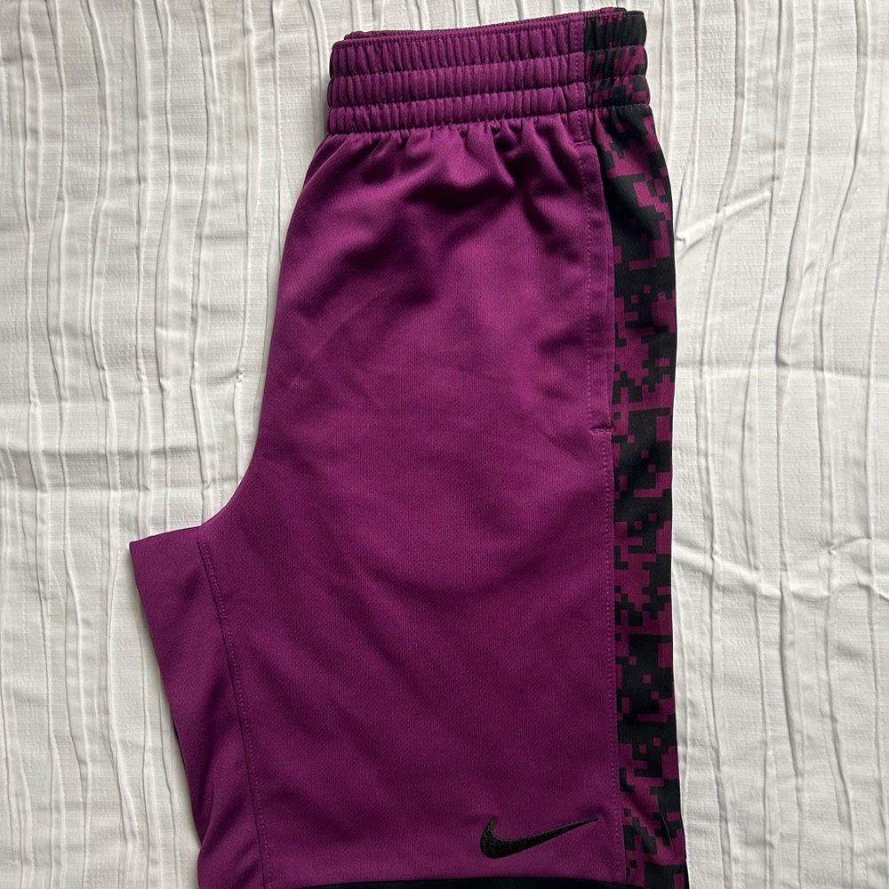 Nike Kids Magenta and Black Patterned Shorts